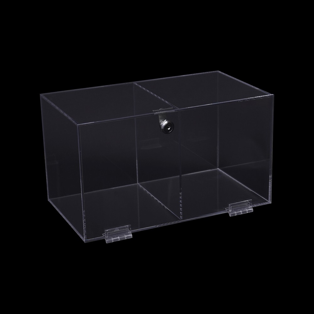 2-layers Countertop Display Case 20*20*35cm Locking Security Showcase Cabinet