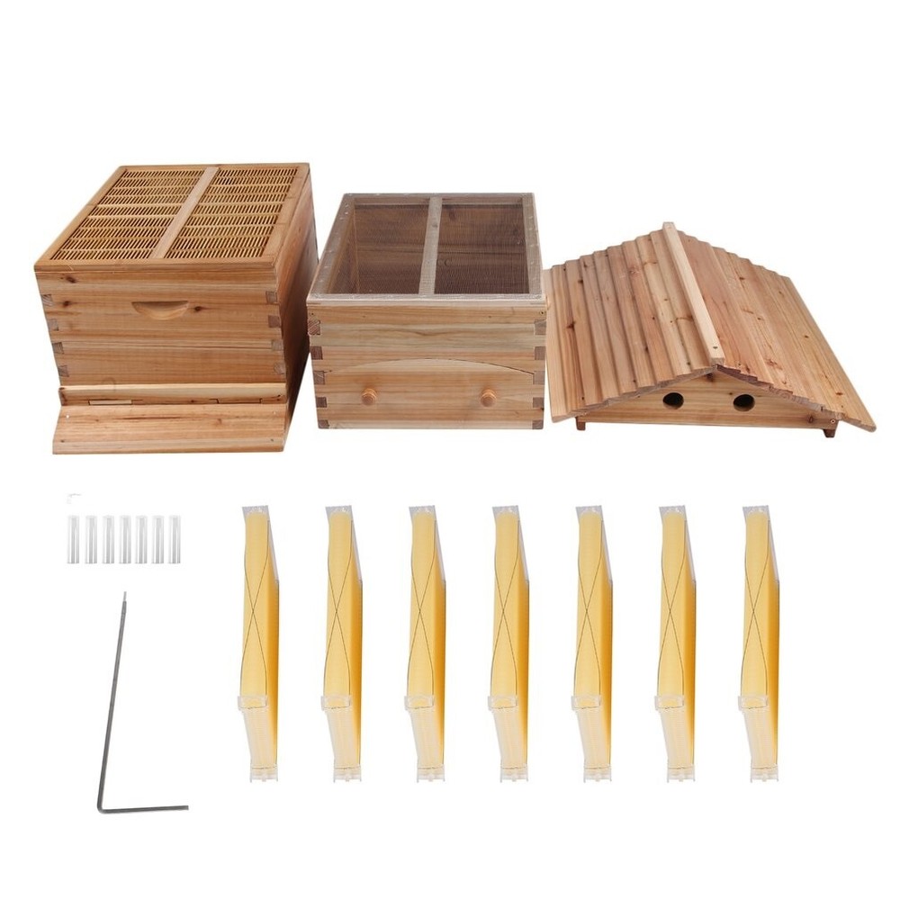 Auto Honey Hive Beehive Frames House 7 Beehive Frames Honeycomb Bee Hive Boxes