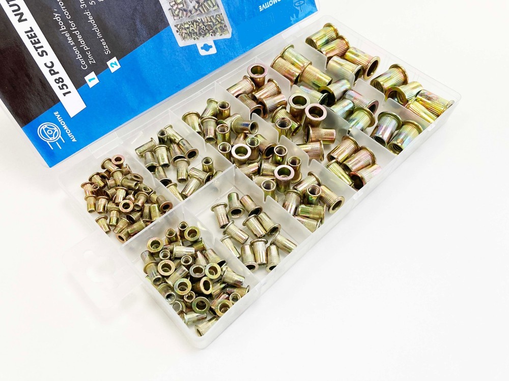 Steel Nut Inserts Rivet Threaded Fastener – 158pc