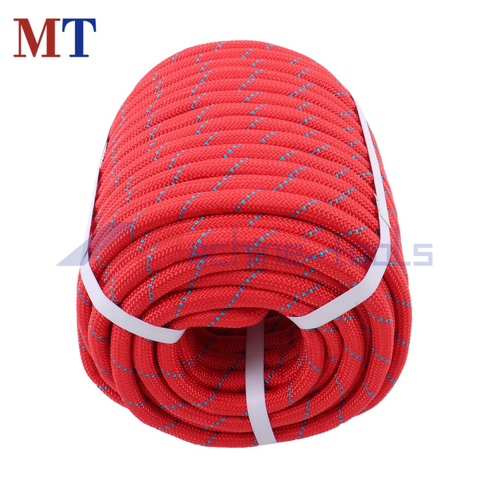 1/2” x 125' Red & Blue Double Braided Polyester Rope For Car Towing Tree Work