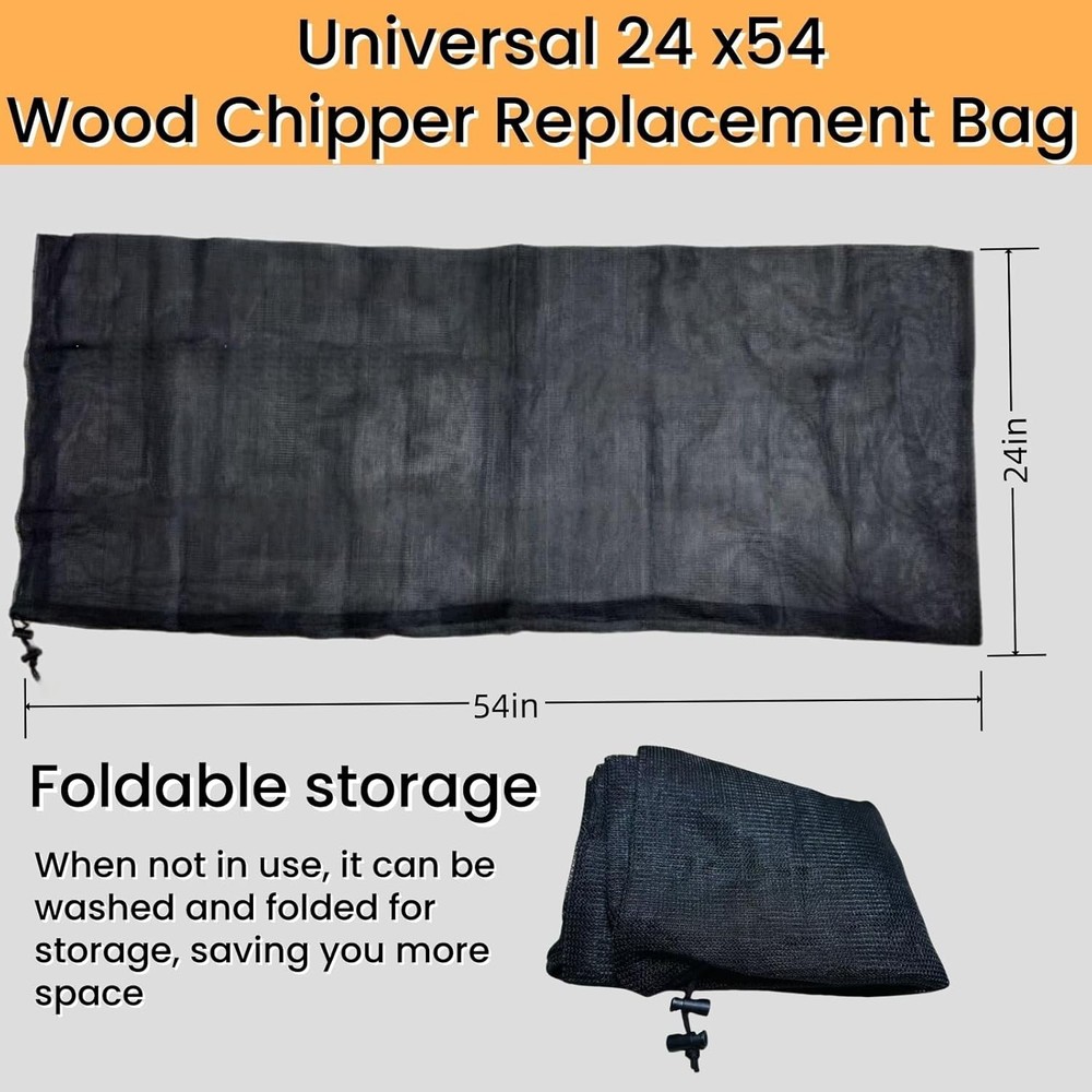 Universal 24 x54 Wood Chipper Replacement Bag，Large Capacity Adjustable Openin