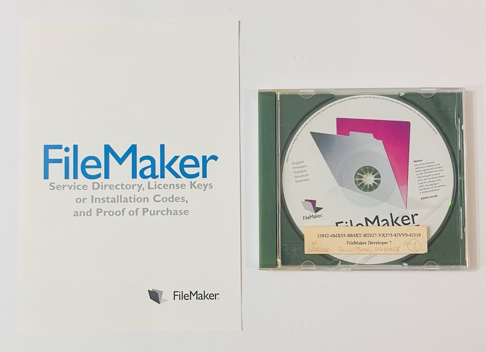 FileMaker Developer 7 Complete Box Mac PC CD Software w Manuals 2004