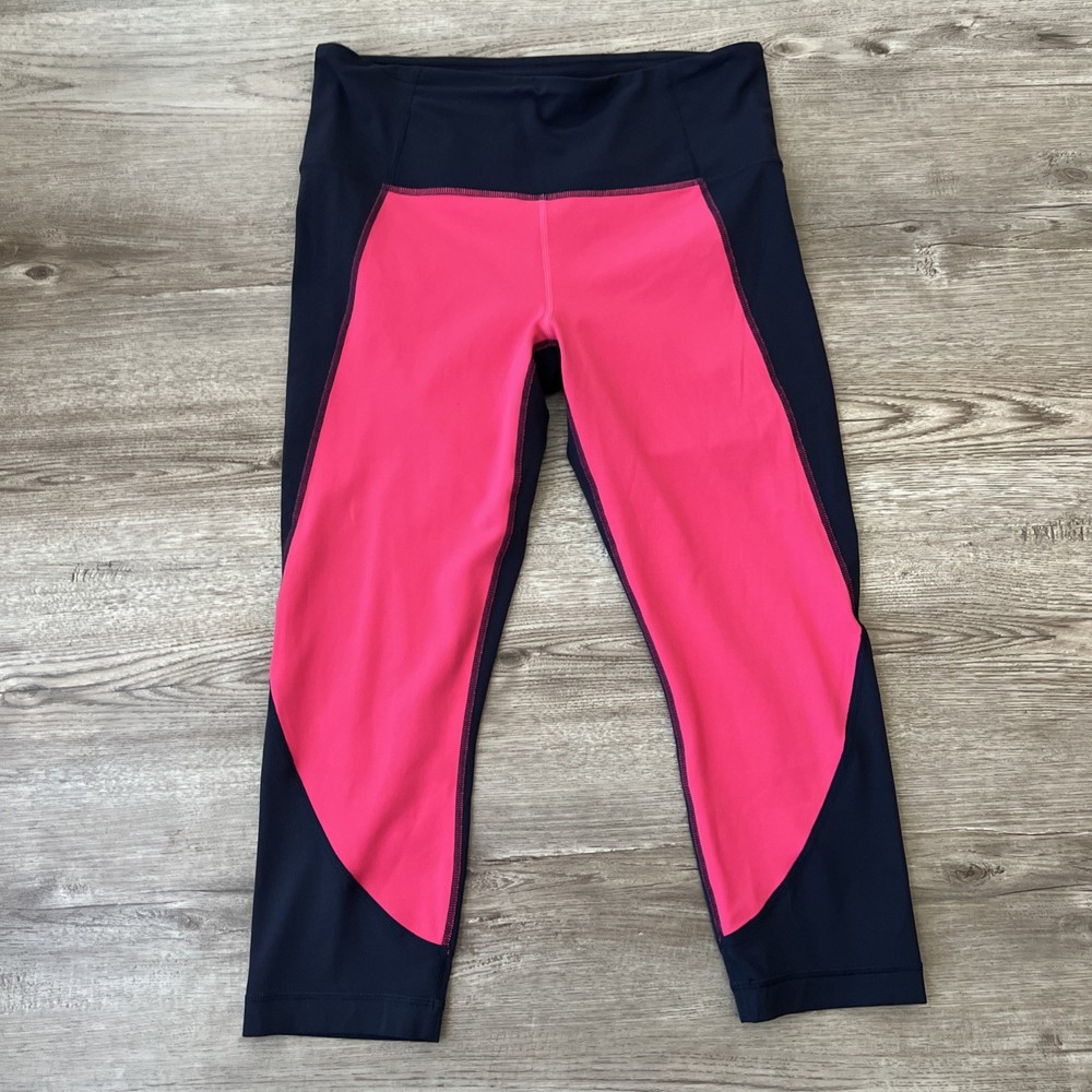 Athleta Crop Leggings Womens Medium Navy Patterns