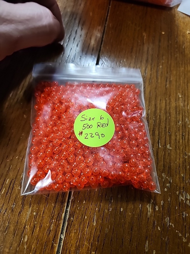 Lure Making Beeds Size 6 Red Bag Of 500. Imv # 2290