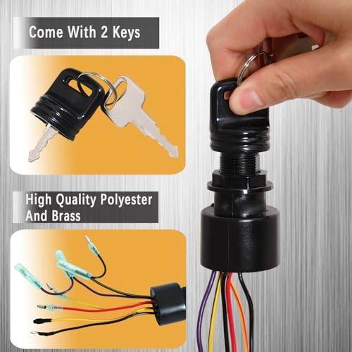 Boat Ignition Switch with Key for Mercury Mariner Outboard Motor Control Box