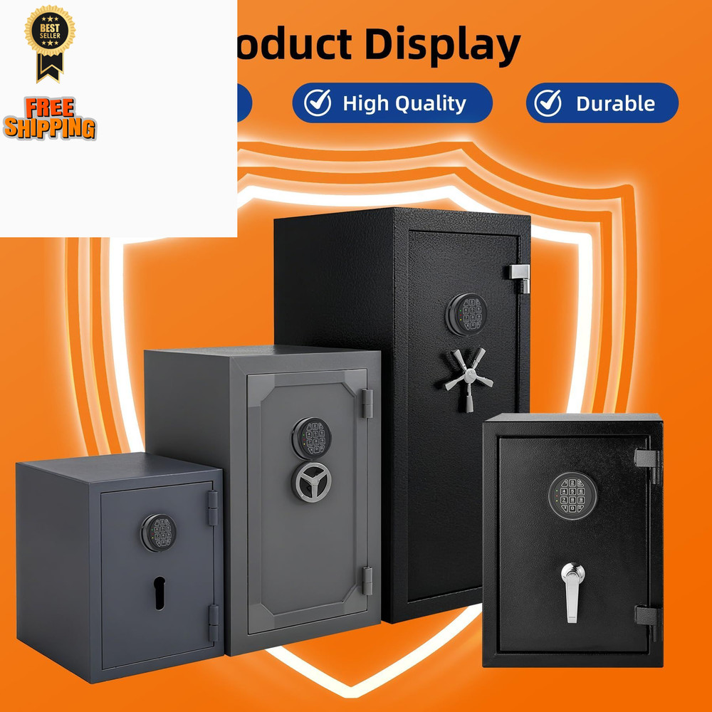 Electronic Safe Lock Replacement Keypad with Solenoid Lock, Gun Black