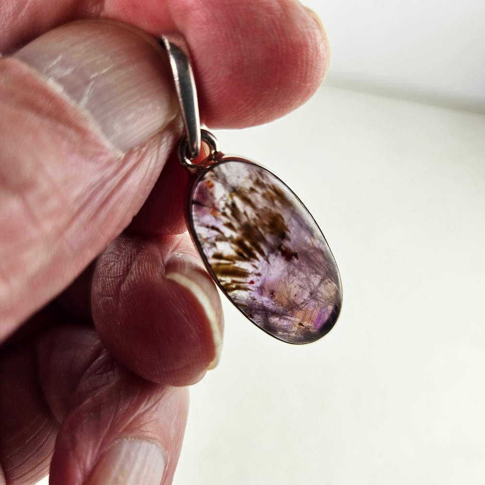 Sterling Silver Pendant Rutilated Quartz 5.2g [8323]
