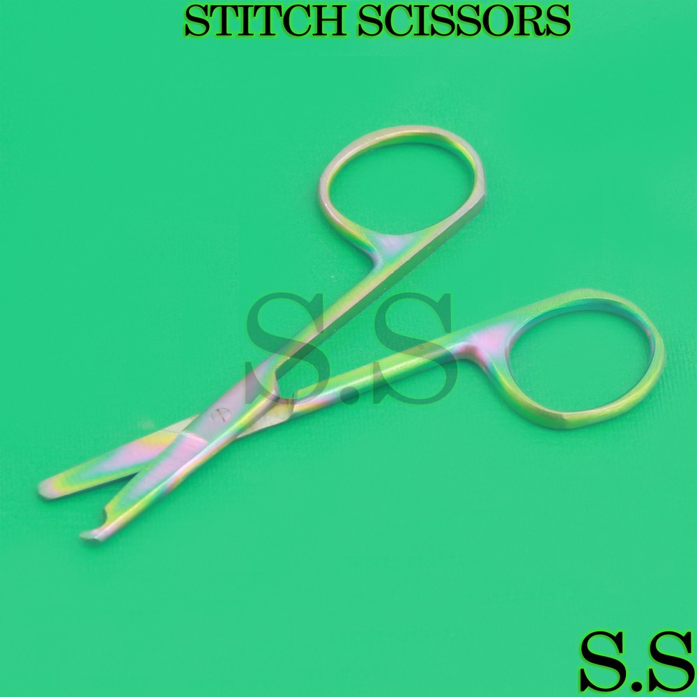 Stitch Scissors 3.5" Multi Rainbow Color Stainless Steel