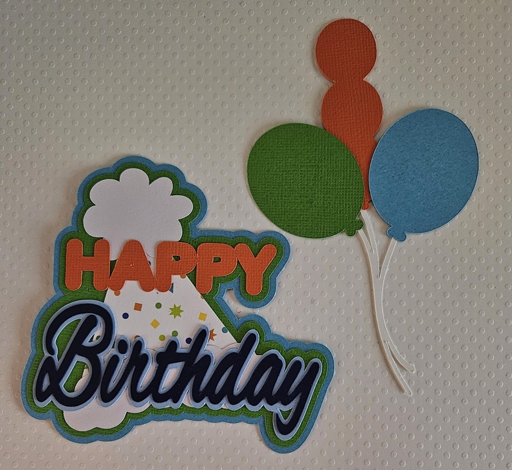 Happy Birthday Boy Title Set. Scrapbook, Card Making Paper Piecing