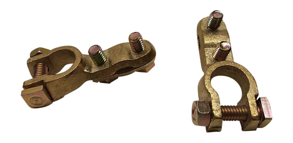 2x Solid Brass heavy duty Angle battery top post cable terminal for GM Trucks
