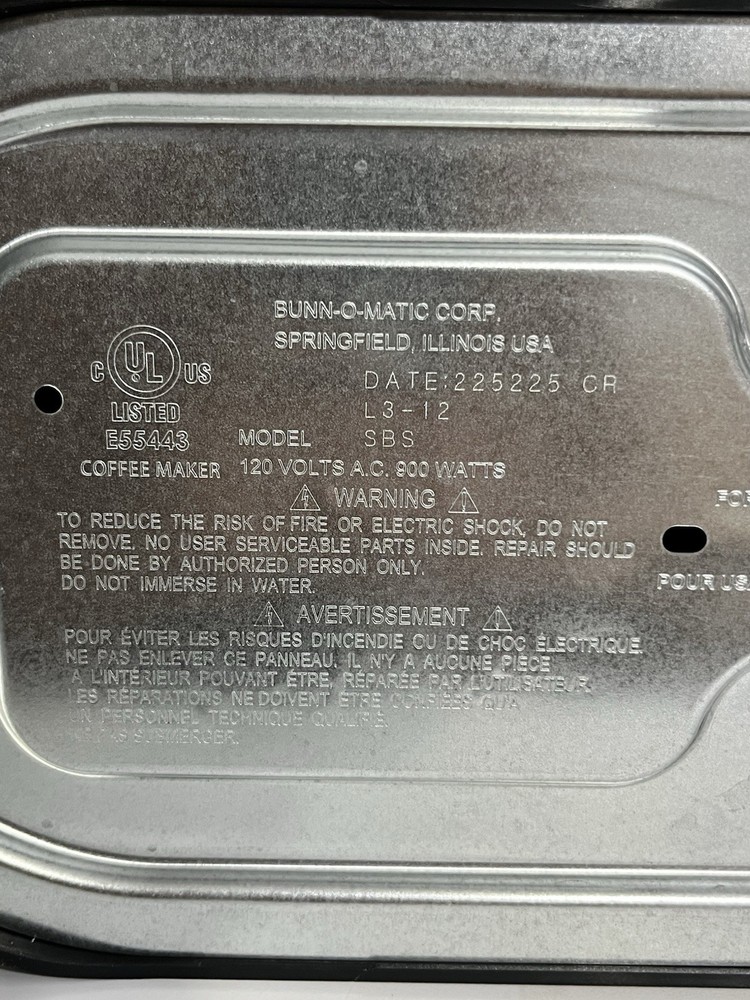 BUNN Speed Brew Select SBS Coffee Maker 10 Cup