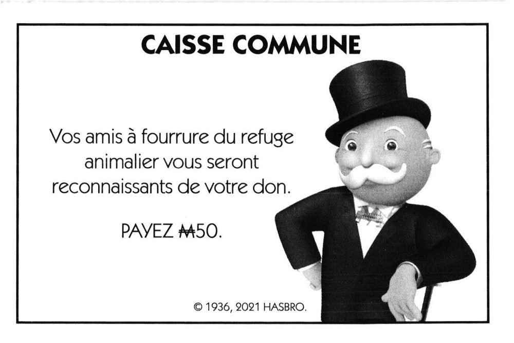 Carte Monopoly Caisse Commune