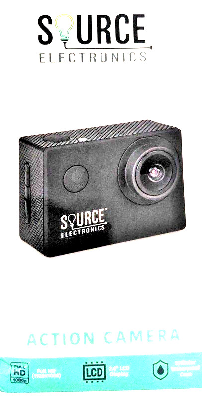 SOURCE Electronics Full HD Action Camera 30 Meter 98.5' Waterproof Case 120 VIEW