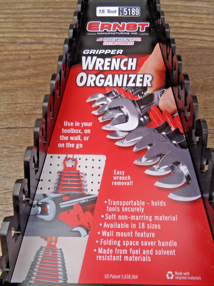 ERNST 5189 15- Tool Wrench Organizer - Black
