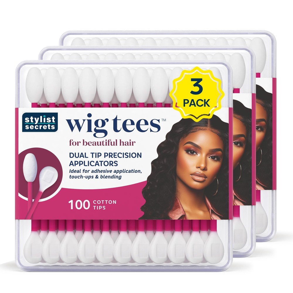 Classic Wig Tees - Dual Tip Precision Applicators - Rounded Swabs - for Adhes...