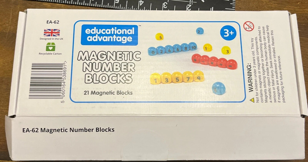 Polydron Educational Advantage Magnetic Number Blocks Set of 21 (EA-62)