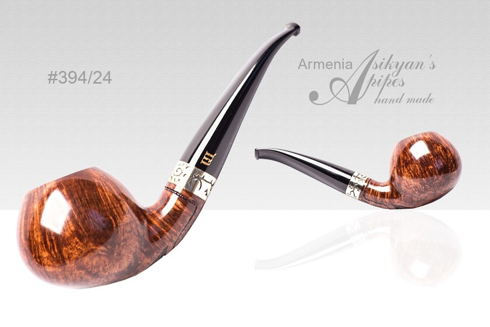 Asikyan Pipe  #394/24 Bent Author Smooth  Hand Made