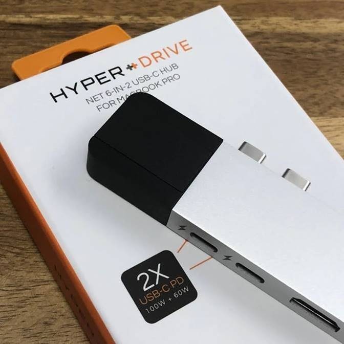 Hyper Drive USB C Hub 6-in-2 Multiport Adapter for MacBook Pro