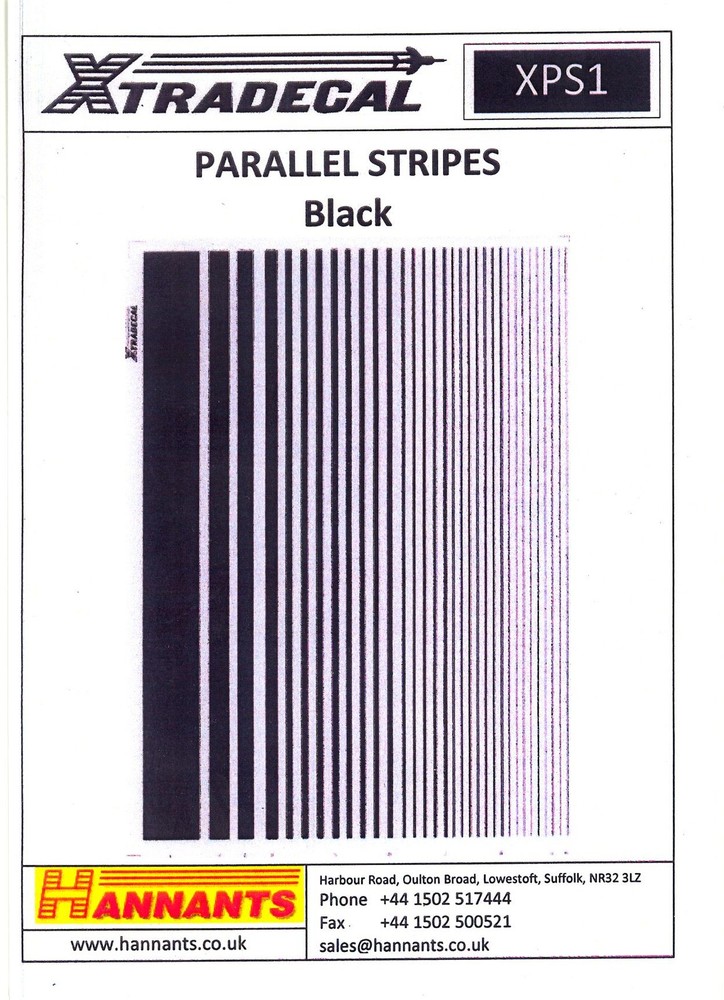 Xtra Decals BLACK STRIPES Parallel Stripes