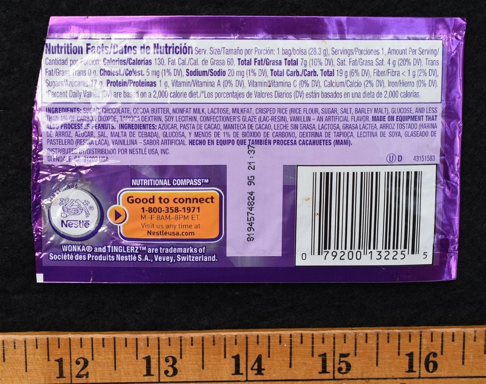 [ 2008 Wonka TINGLERZ Candy Wrapper - Oompa Loompa - Popping Chocolate ]