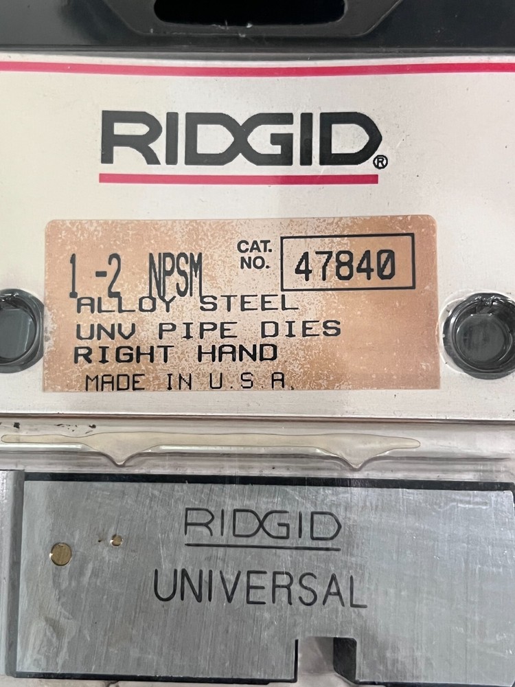 Ridgid 47840 1 to 2" NPSM Pipe Threading Replacement Die