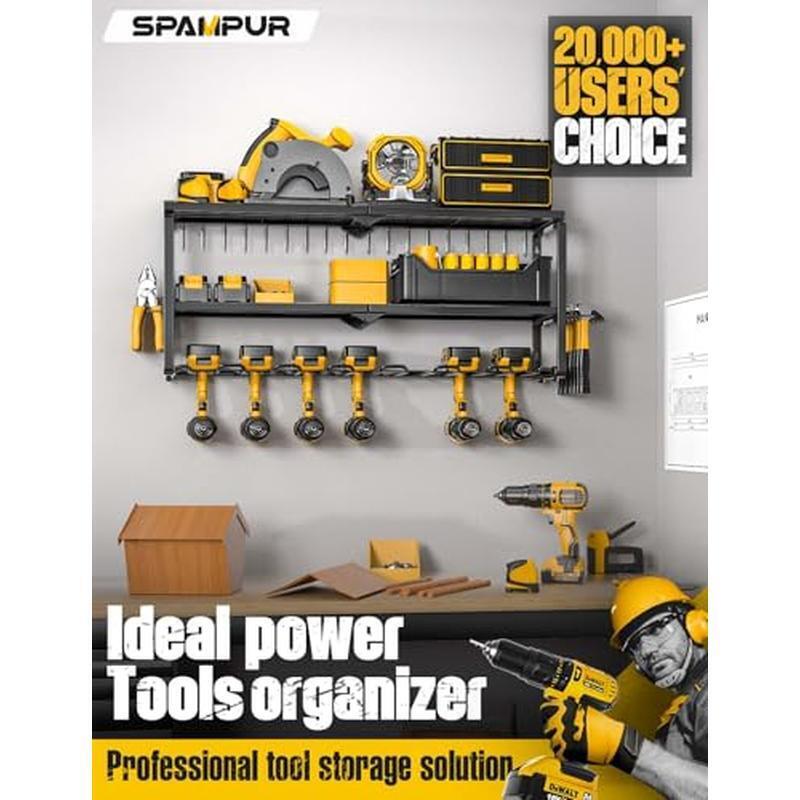Power Tool Storage Organizer Wall Mount Charging Rack Heavy Duty Tool Holder New