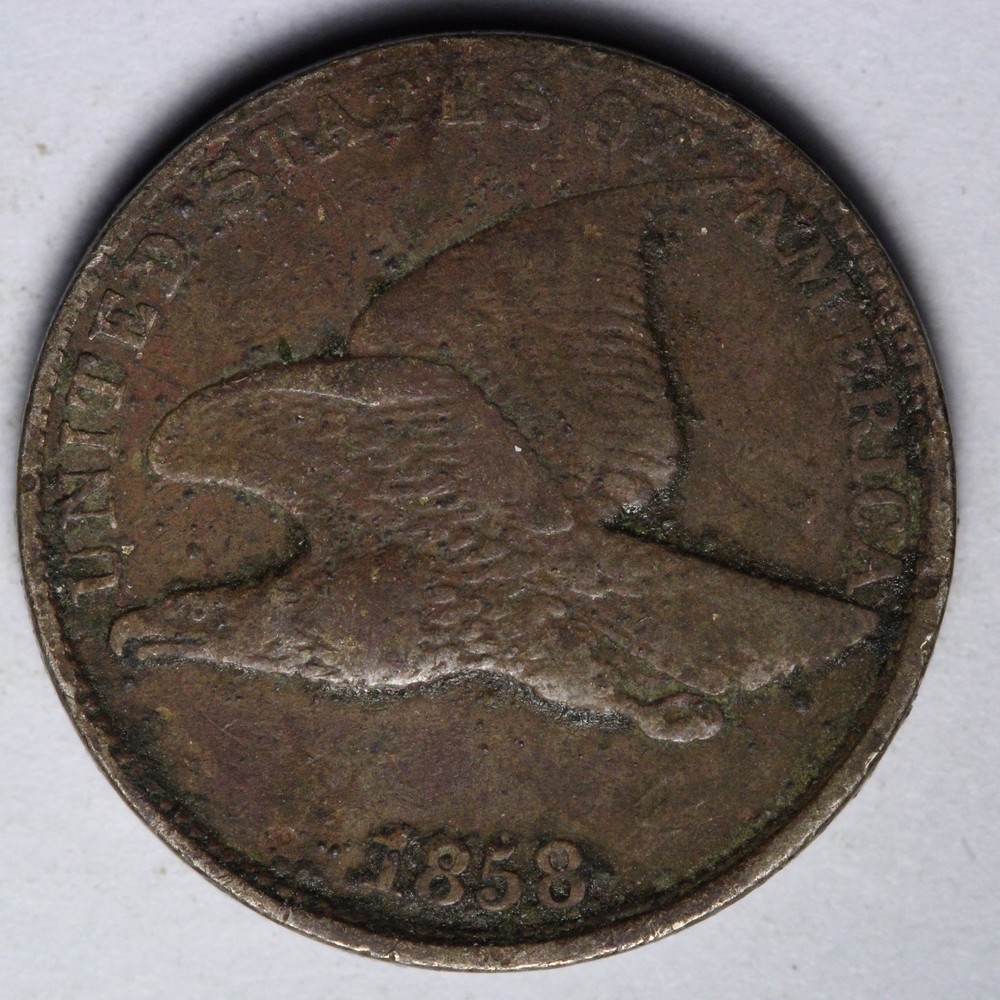 1858 LL Flying Eagle Cent Penny VF+ E127 SINM