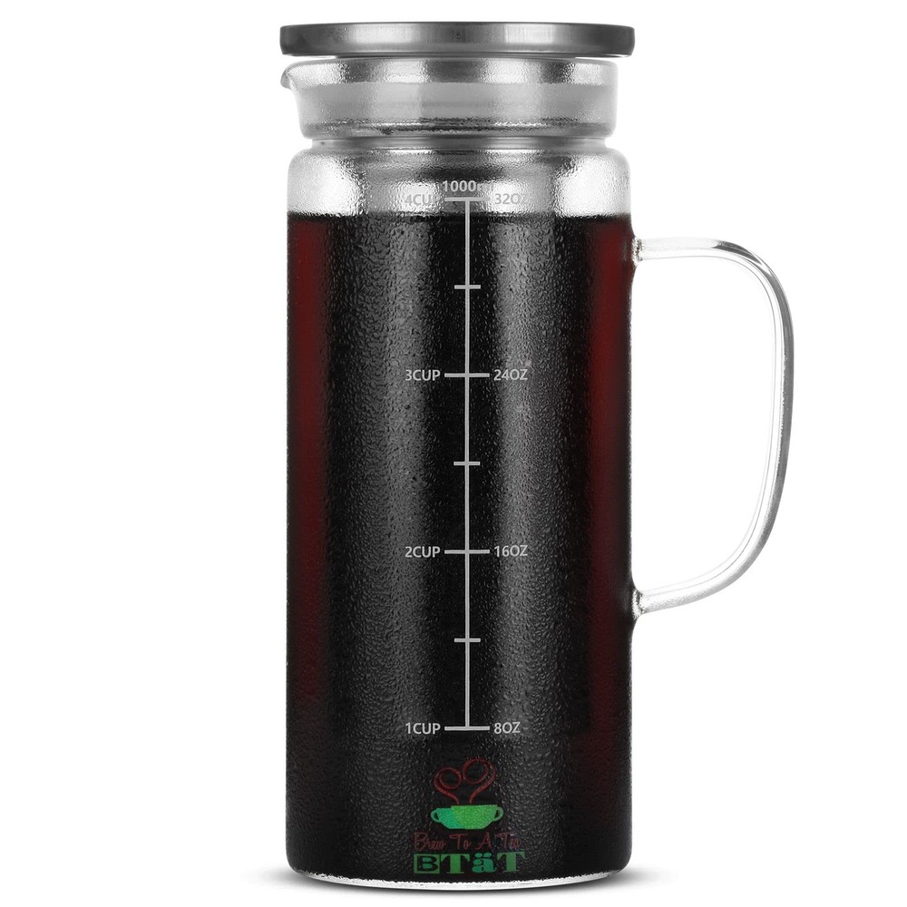 Btat- Cold Brew Coffee Maker, Iced Coffee Maker, 1 Quart, 32 Oz, Iced Tea Maker,