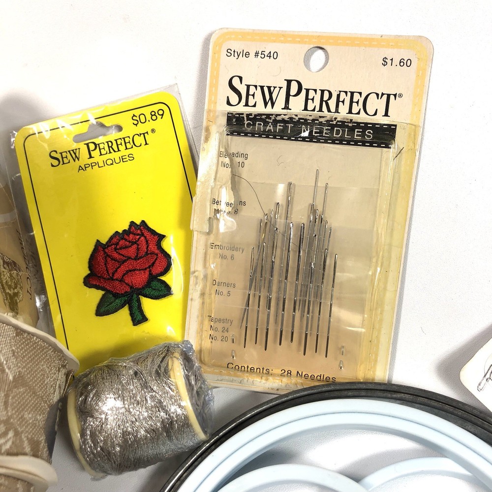 Crochet Sewing Ribbon Beads Craft Kit Lot Set