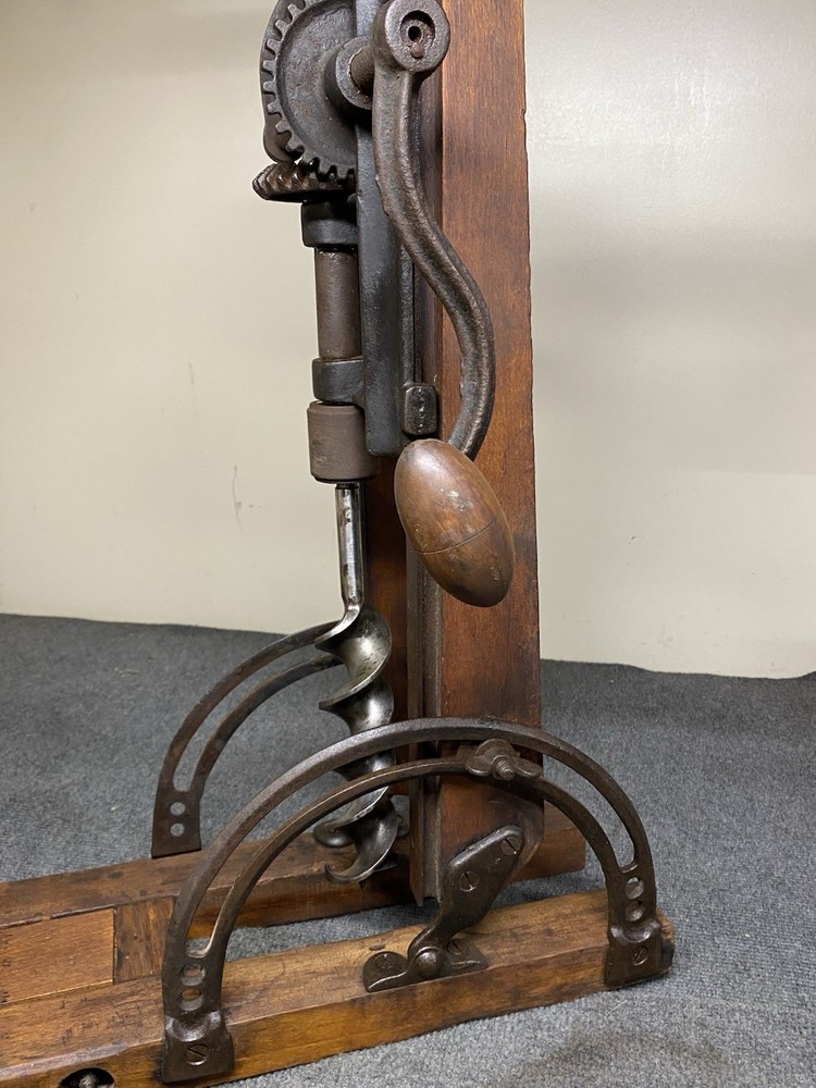 Antique James Swan Co Boring Machine Barn Beam Post Auger Drill With 2” Bit