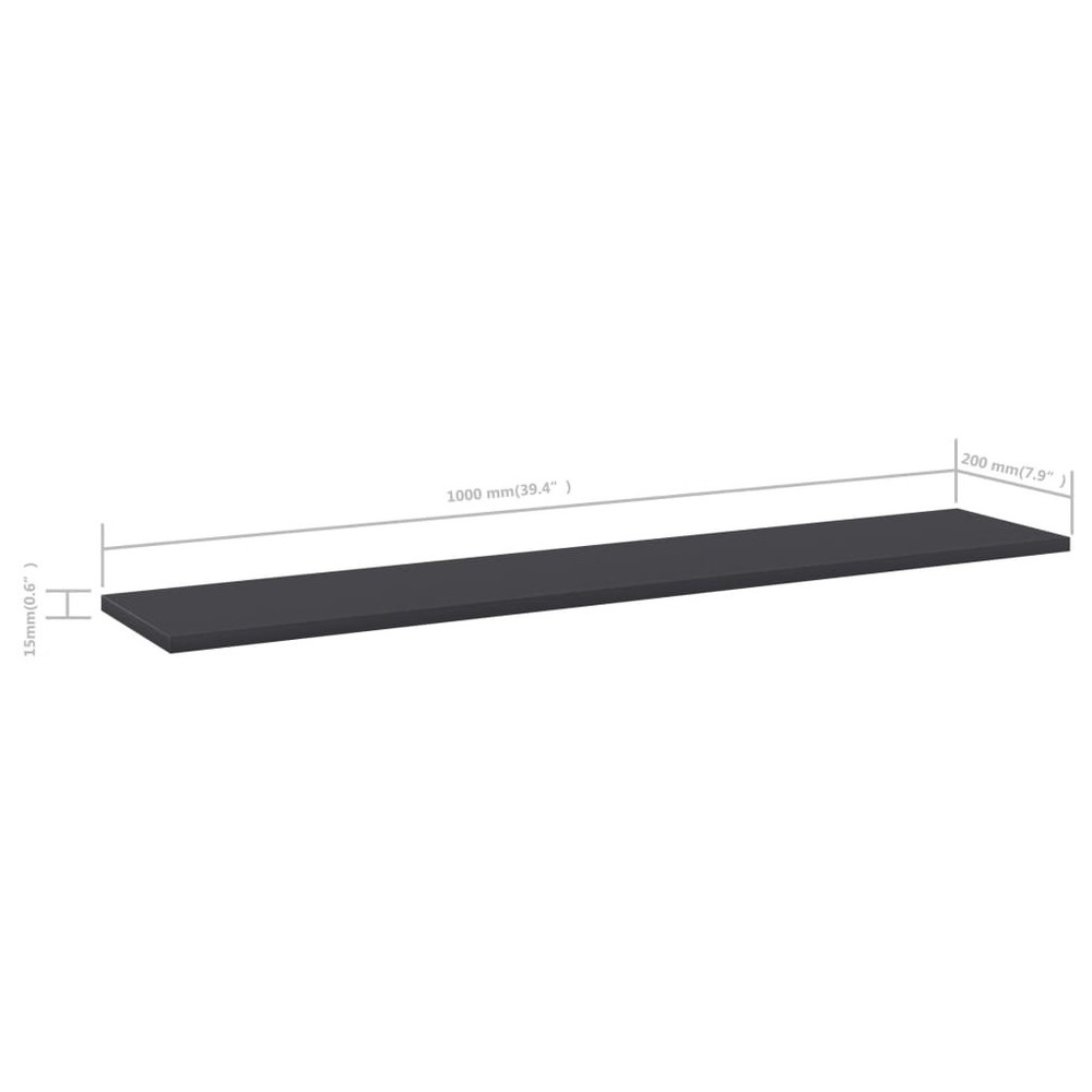 Shelf Set of 4 Grey Engineered wood Medium Simplistic Shelf