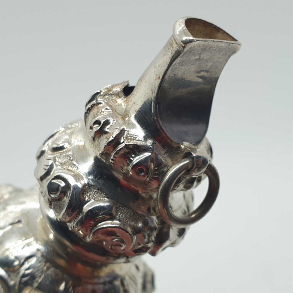 Victorian Solid Silver Combination Baby Rattle Whistle Hilliard & Thomason 1852