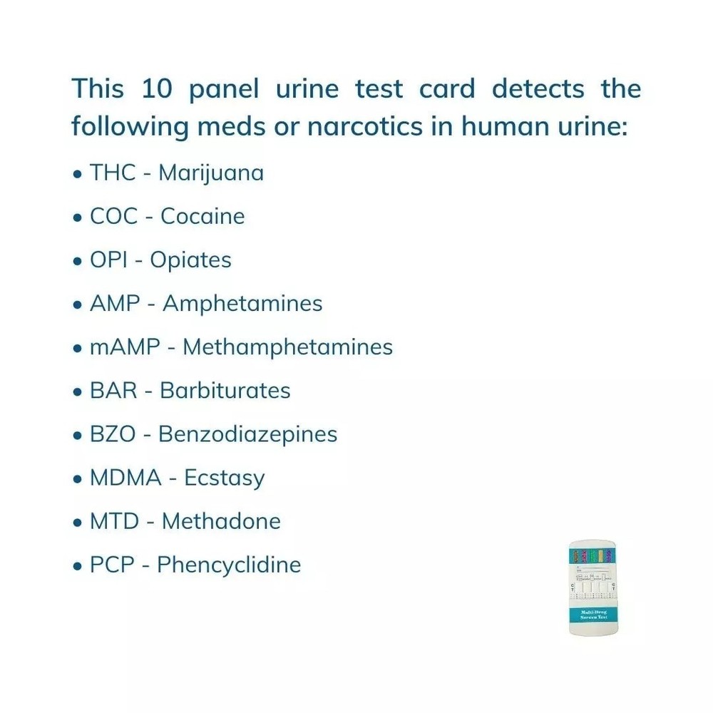 10 Panel Dip Drug Testing Kit, Test for 10 Different Drugs
