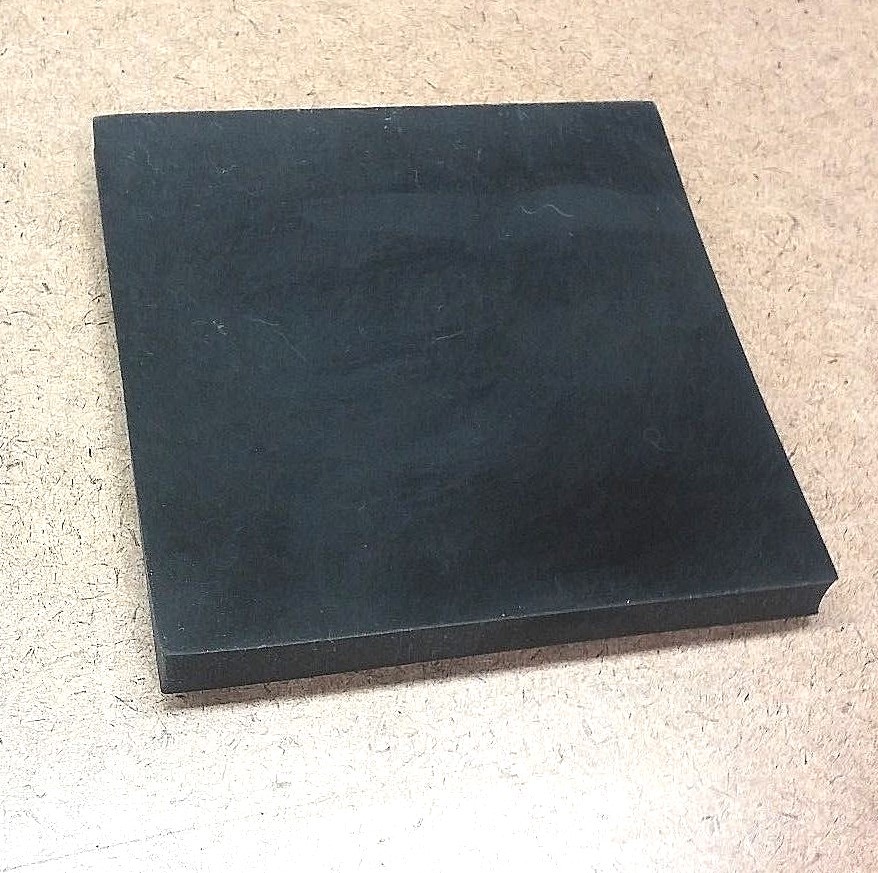 Neoprene Rubber Solid Sheet 3/8" Thick x 8" x 8" Sq Pad 60A Duro Std Flex