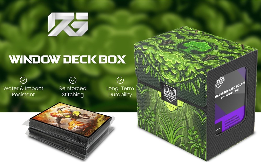 Realm Guard TCG/MTG Commander 100+ Card Deck Box w/ Storage - Forest