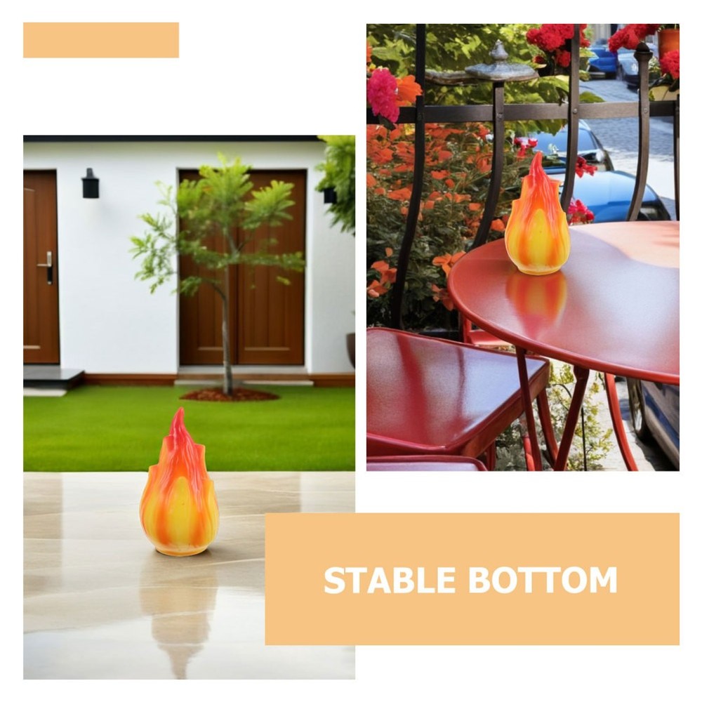 4 Pcs Flame Shaped Shade Plastic Lampshade Flickering Solar Light Replacement