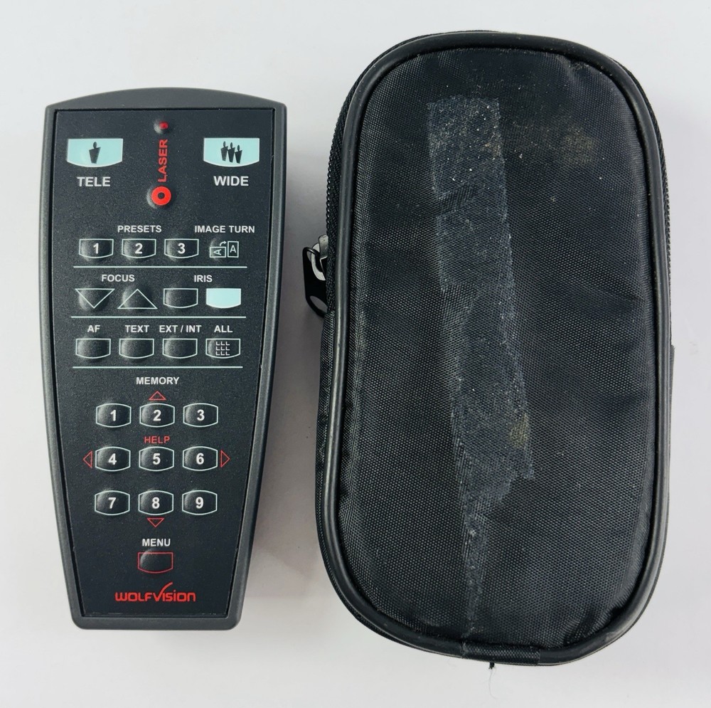 WolfVision Visualizer Remote Control with Case - Tested & Working - Genuine