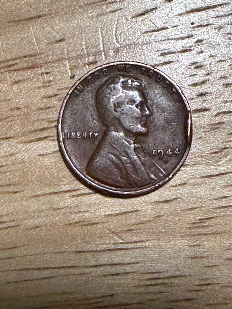 1944 D Lincoln Wheat Penny, L Edge Error