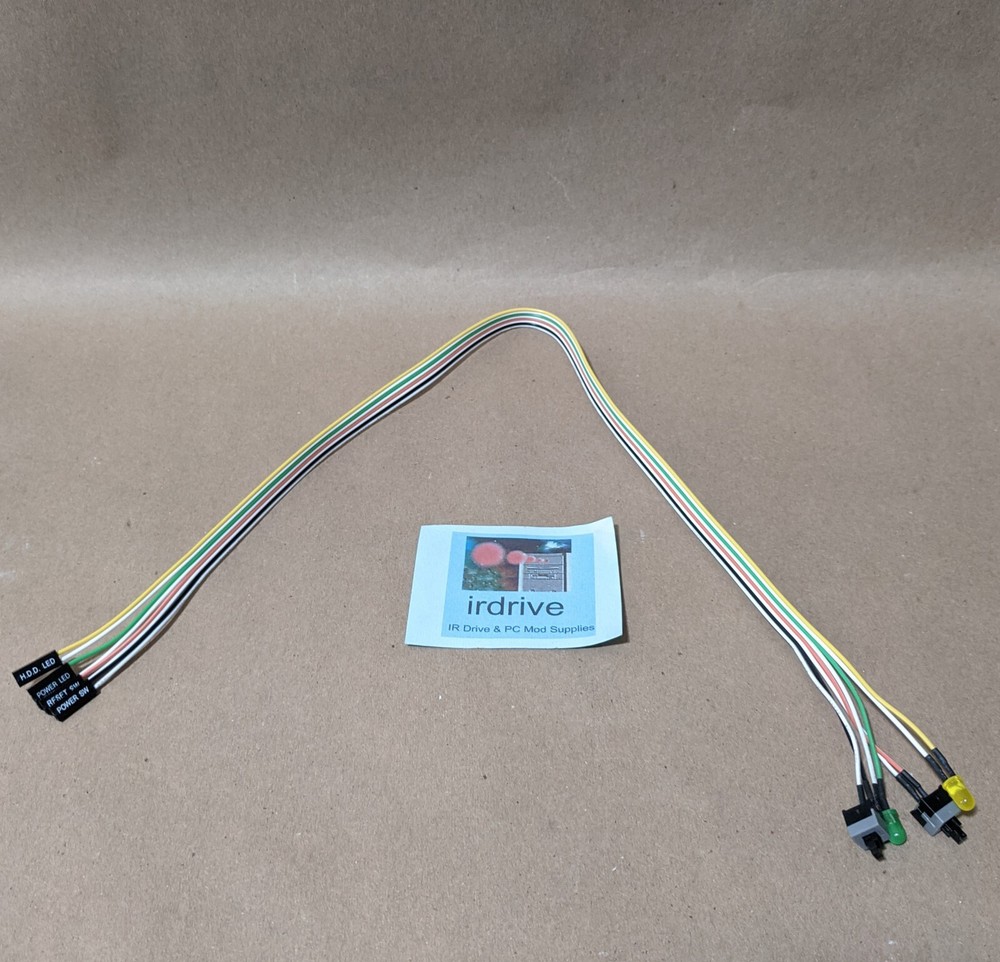 New 20" Front Panel PC Case ON/OFF Reset Switch Power/ HDD LED Connector Cables