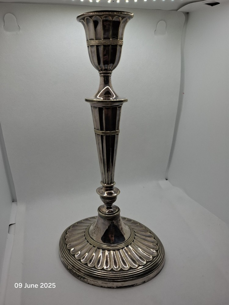 Antique Silver Plate Old Candlestick Holder