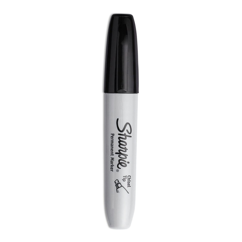 Sharpie Permanent Markers Chisel Tip Black 4 Count 4 (Pack of 1),