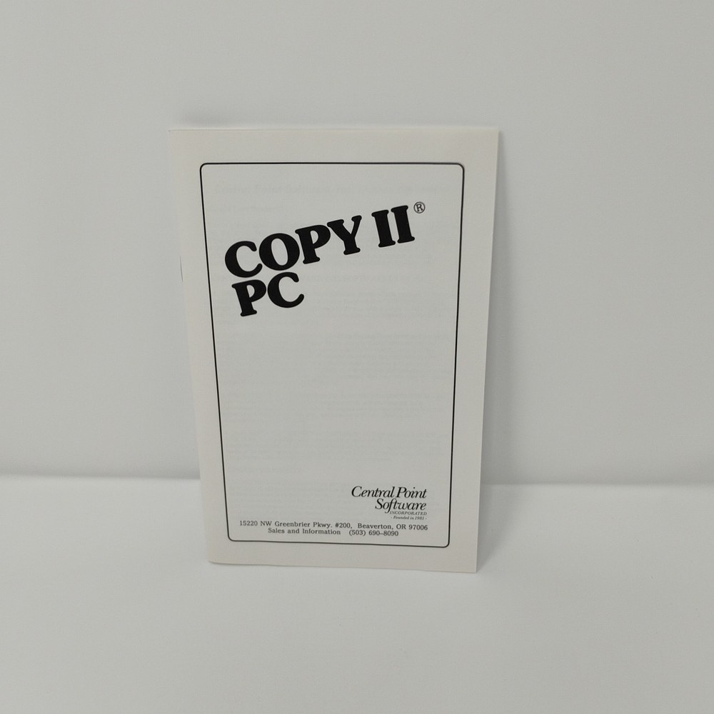 COPY II PC Central Point Computer Software Big Box Floppy 5.25 Disk Vintage 1988