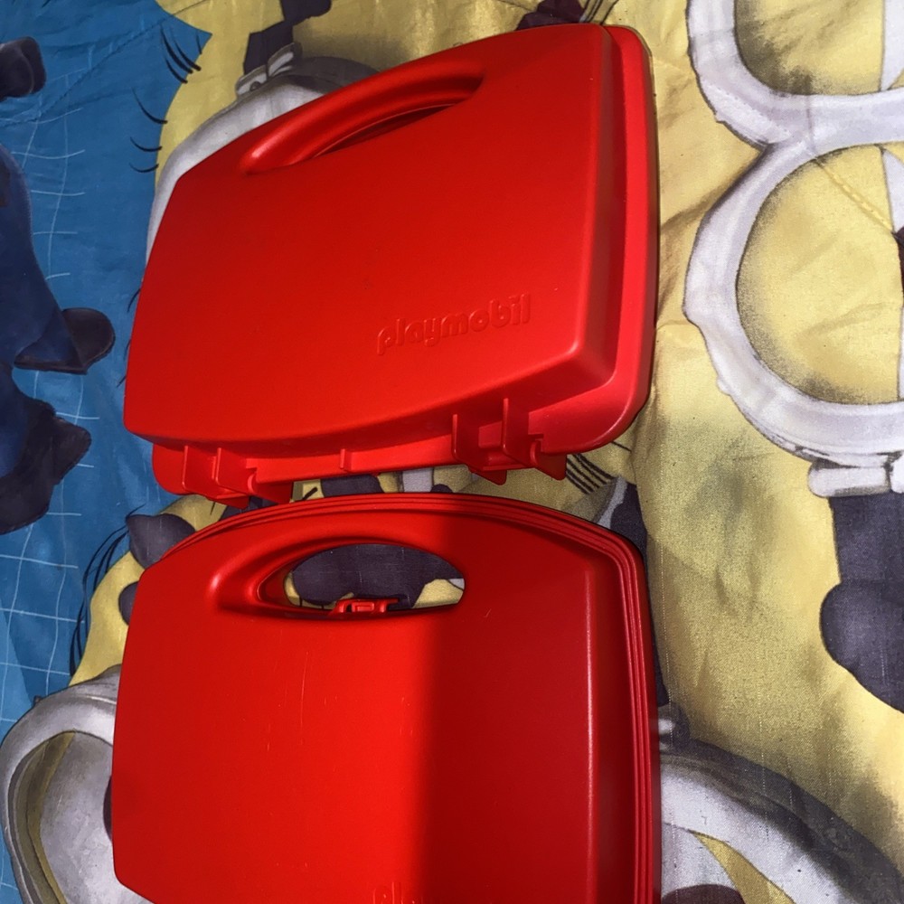 Red Playmobil Plastic Storage Carry Case, Empty