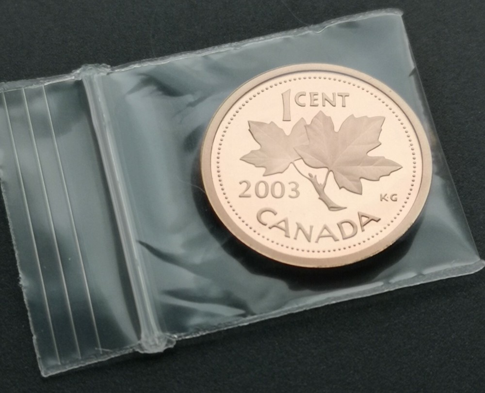 ***  CANADA  ONE  CENT  2003  ***  PROOF  ULTRA  HEAVY  CAMEO  ***