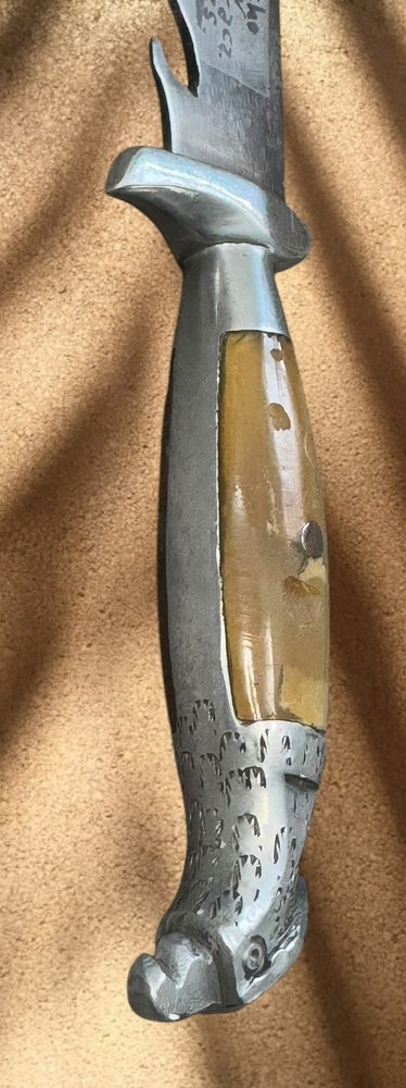 UNBRANDED Handmade Stainless Bone Eagle Pommel Fixed Blade Knife W/ Sheath