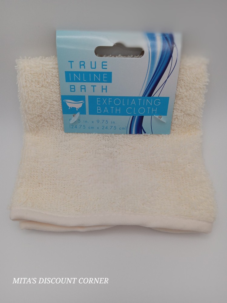 True Inline Exfoliating Bath Cloth 9.75in x 9.75 in-2 pk