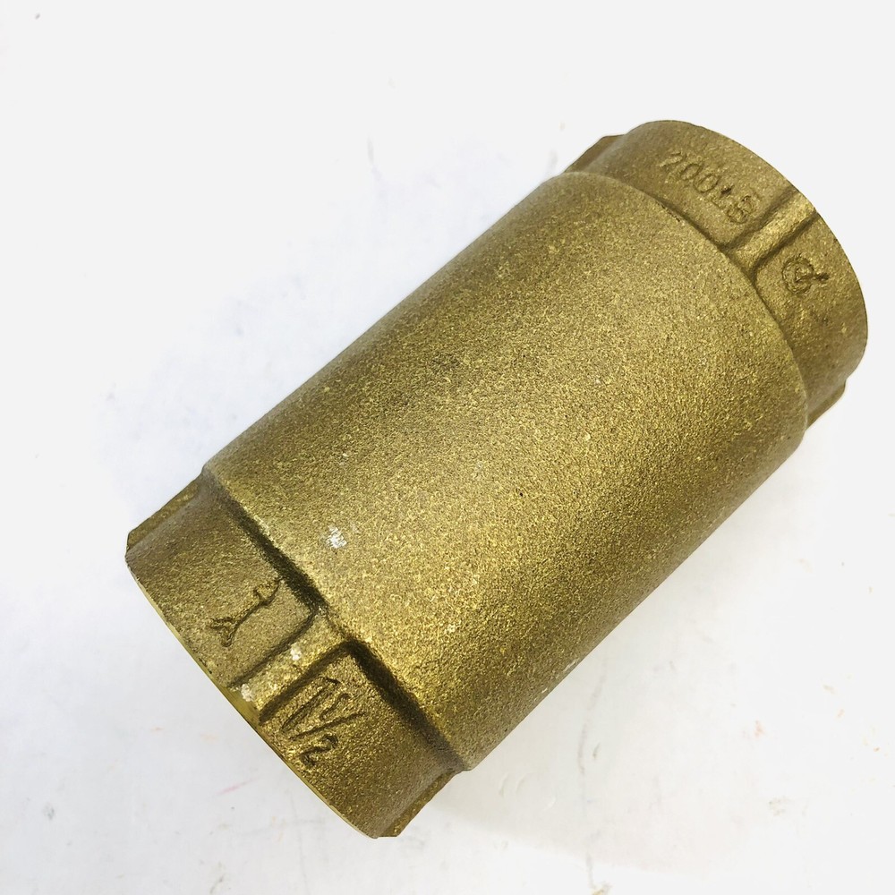 EVERFLOW 150T112-NL 1-1/2" IPS SPRING LOADED INLINE CHECK VALVE - BRASS