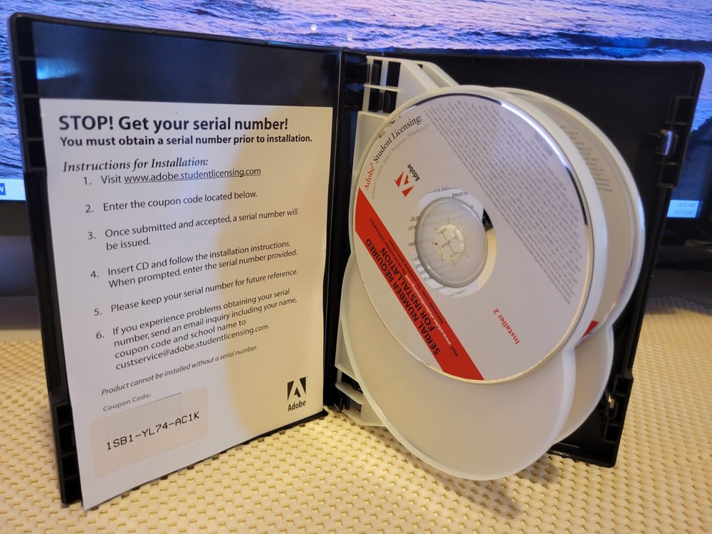 ADOBE STUDENT LICENSING CREATIVE SUITE 2 PREMIUM WITH CODE FOR SERIAL NUMBER