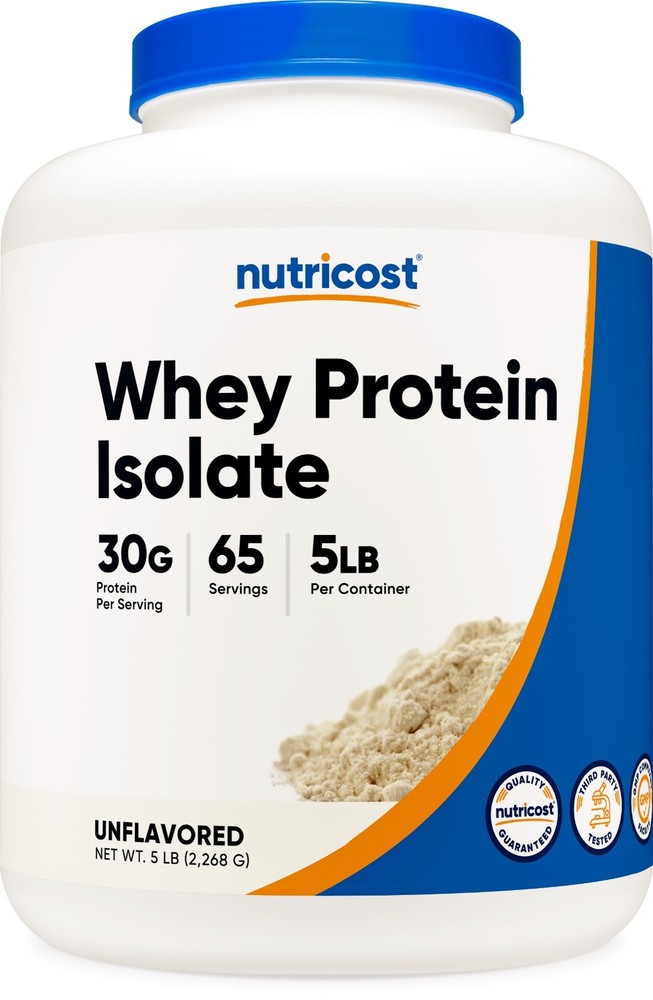 Nutricost Whey Protein Isolate (Unflavored) 5LBS - Protein Powder