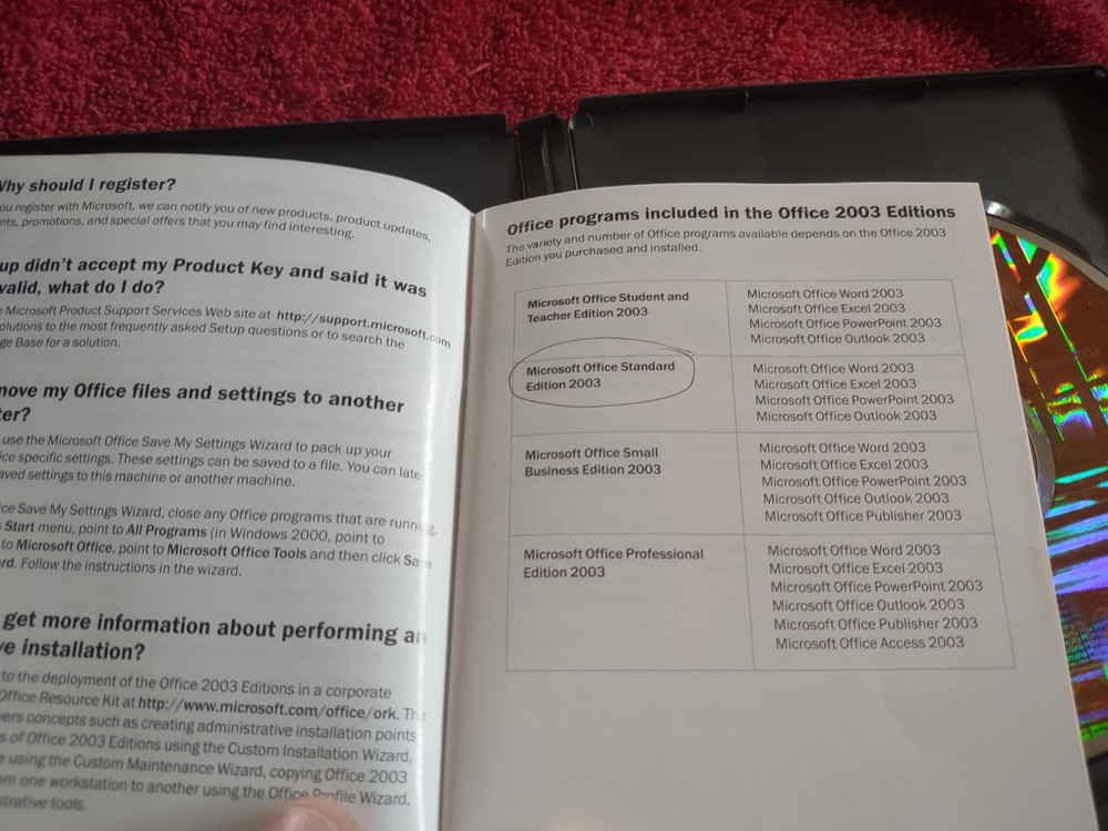 Microsoft Office Standard Edition 2003 Retail (No Key)